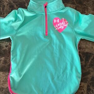 Under Armour Kids Rashguard - Mint and Pink